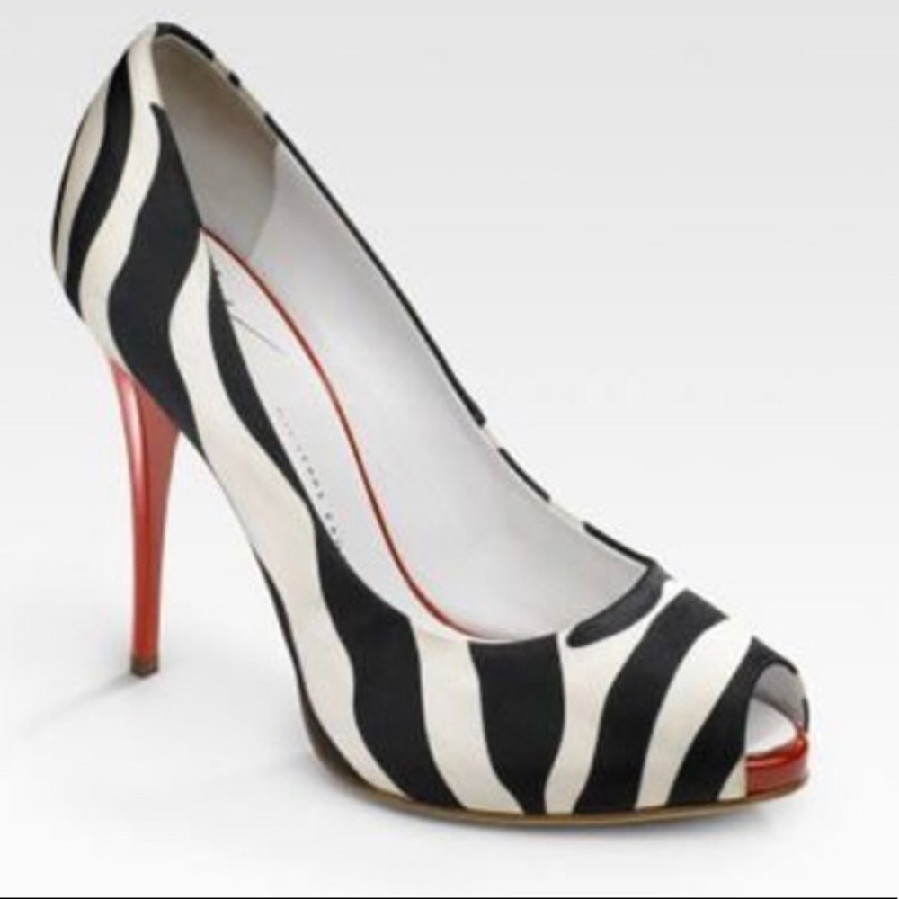 NIB Giuseppe Zanotti Zebra Peeptoe Pumps